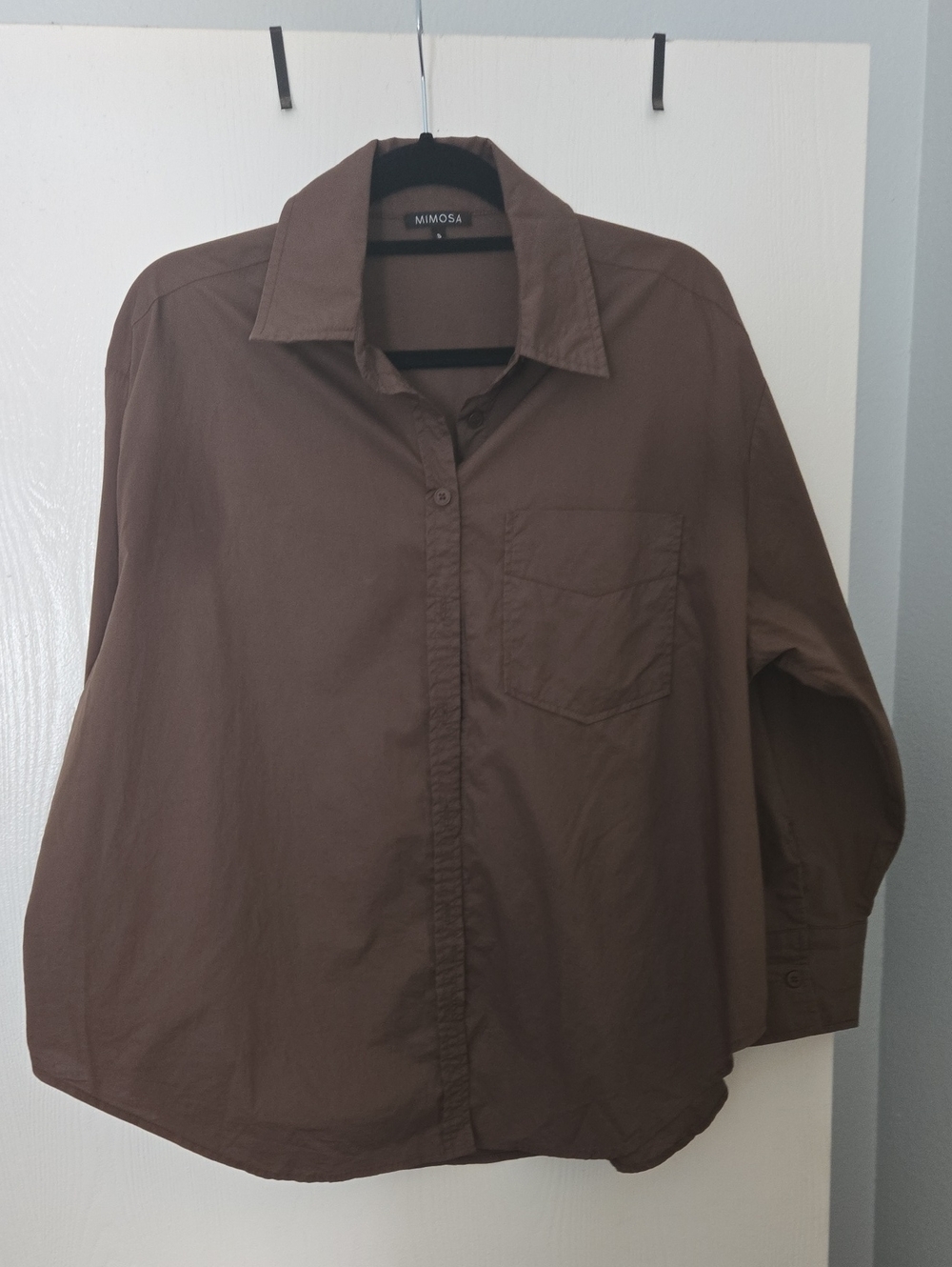 Mimosa Women's Oversized Brown Button-Up Shirt
